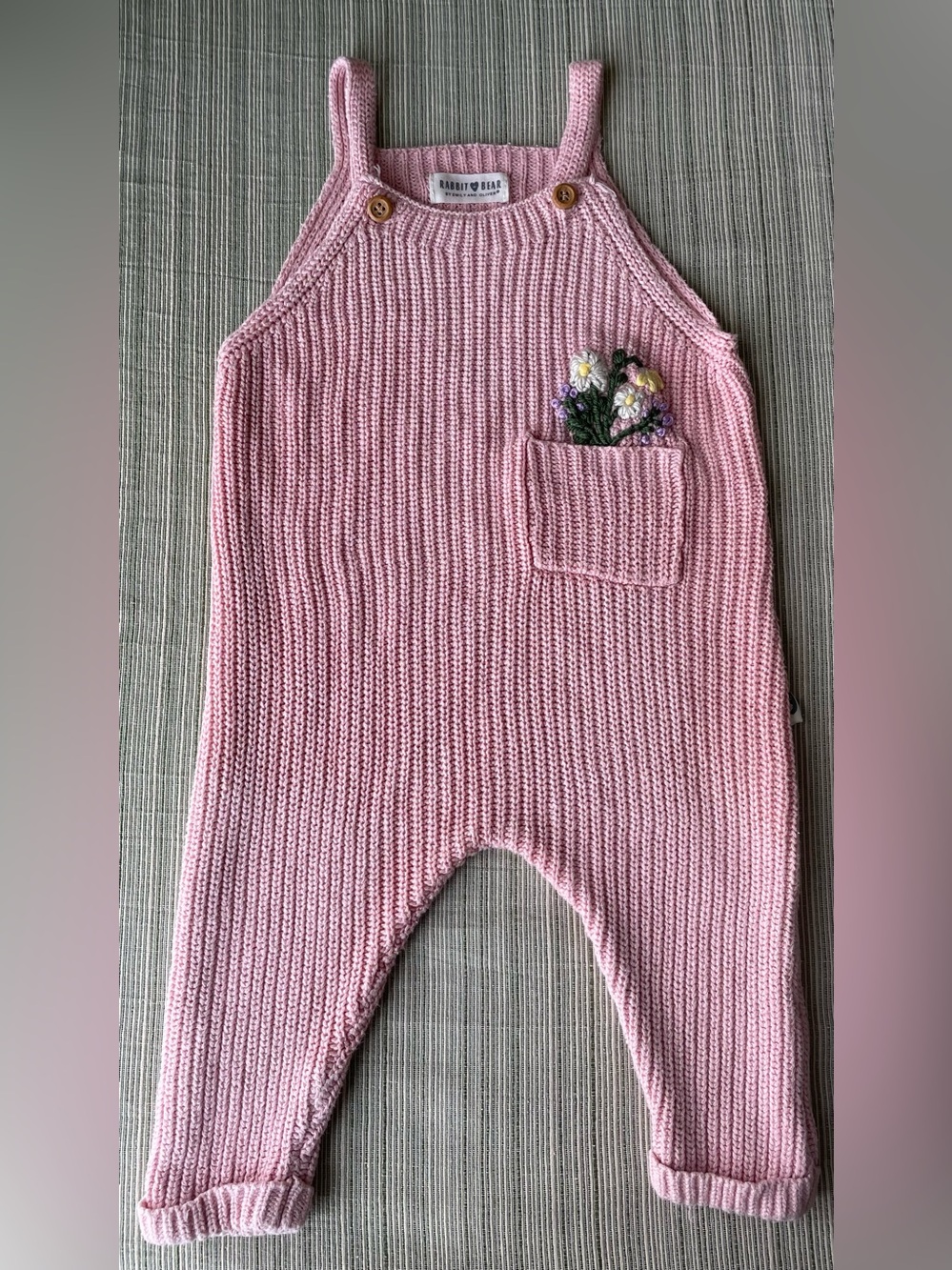 Upcycled Pink Floral Embroidered Jumper | Handmade Cozy Knit Sweater for Kids